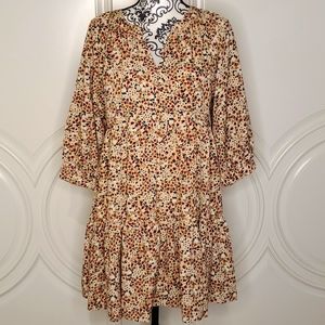 Entro Anthropologie Guest Brand Cottagecore Boho  Babydoll Floral Dress
